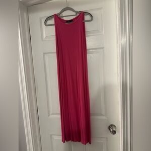 Caution to the Wind Pink Ribbed Knit Midi Dress